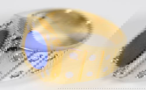 18k solid gold Rolex Style Lapis Lazuli & Diamonds Men's Ring: Stunning 18k solid gold, custom made Rolex style ring with Lapis Lazuli dial face, studded with 20 diamonds. Men's Size 9. Weighs 13.3 DWT with approximately 1 carat of 20 Diamonds. **Please note that