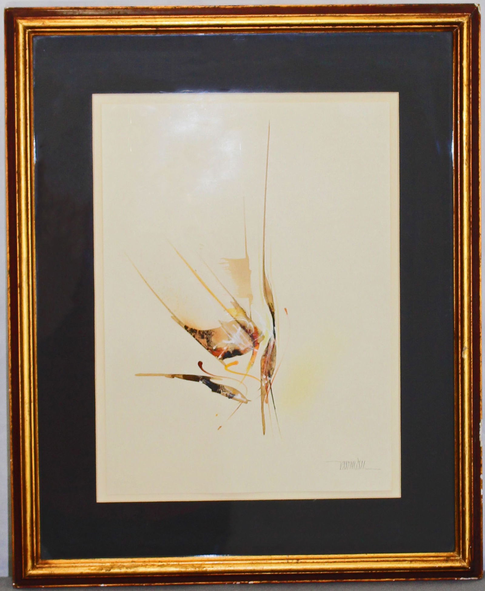 Leonardo Nierman Original Watercolor and Pencil on Paper: Leonardo Nierman Original Watercolor and Pencil on Paper. This original mixed media by Nierman represents his fascination expressing natural events; waterfalls, eruptions, storms, ect. visualizing the