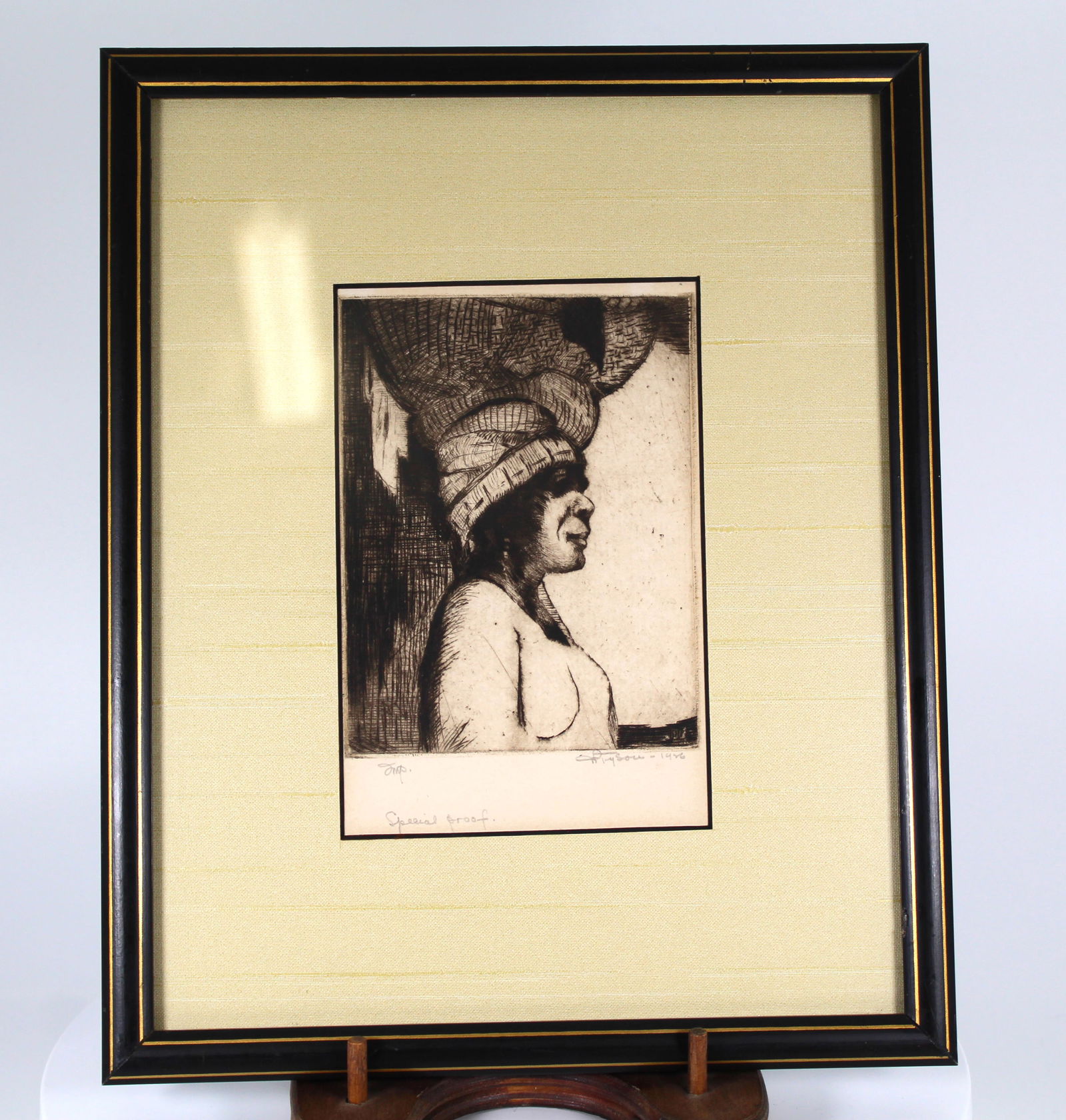 Slave Girl Special Proof signed Etching by Dorsey Potter Tyson circa 1946 (1 of 9)