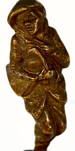 Paperboy Bronze Statuette after Julius Paul Schmidt-Felling: A paperboy bronze statuette, possibly German after Julius Paul Schmidt-Felling. It is signed and dated but difficult to translate. Provenance: From a prominent purveyor of antiquities out of Baltimore