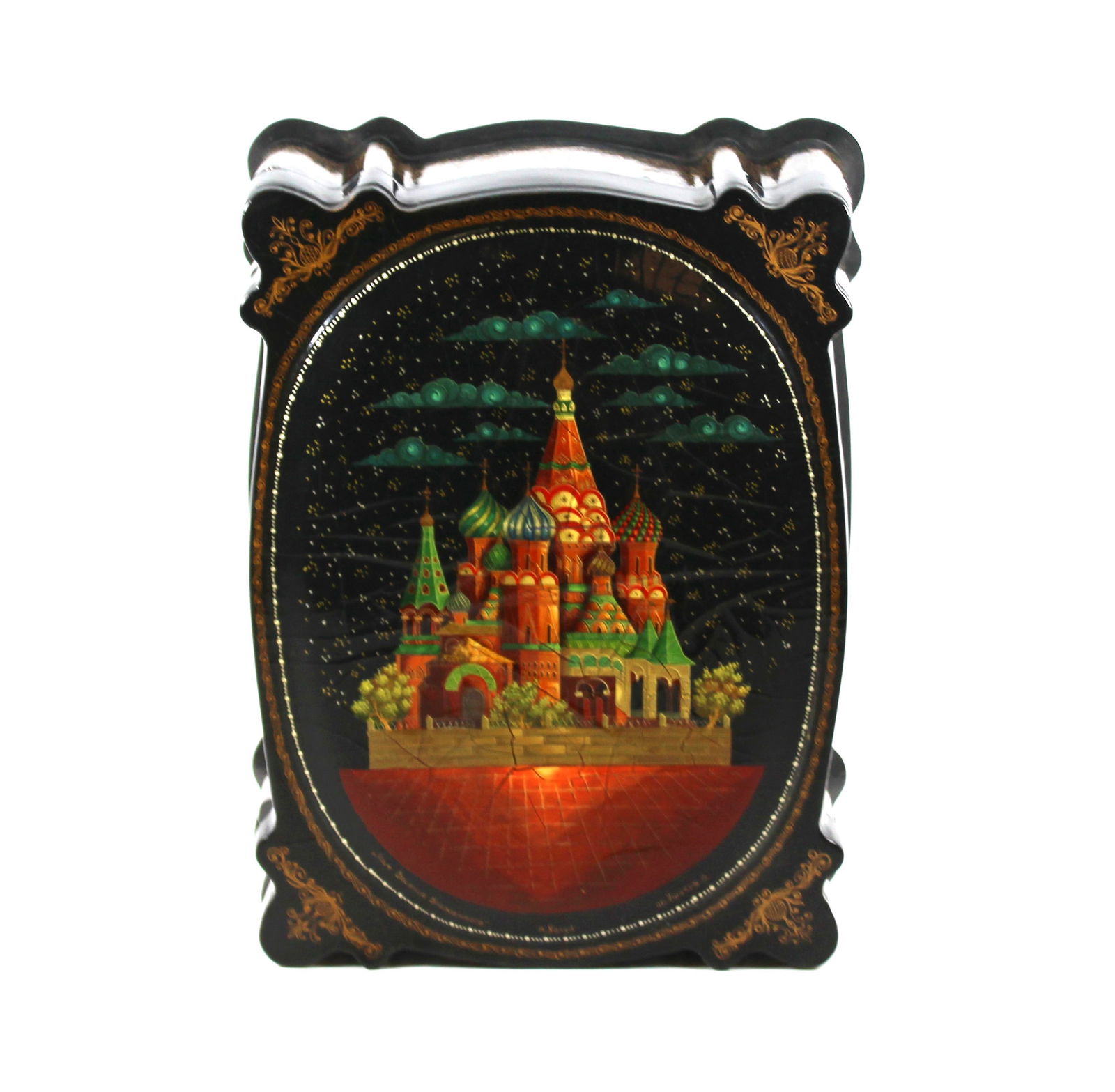 St. Basil's Cathedral Black Lacquer Box Red Square Moscow Russia (1 of 11)