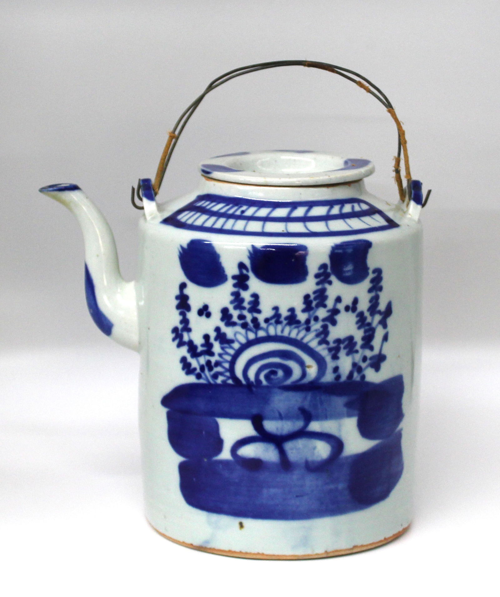 19th Century Chinese Canton Blue and White Export Tea Pot (1 of 14)