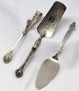 Lot of Three 800 Silver Serving Pieces: This lot is for three 800 silver serving pieces. These items are of German origin and date to the first decade of the 20th century and are considered part of the Jugendstil movement popularized in Ger