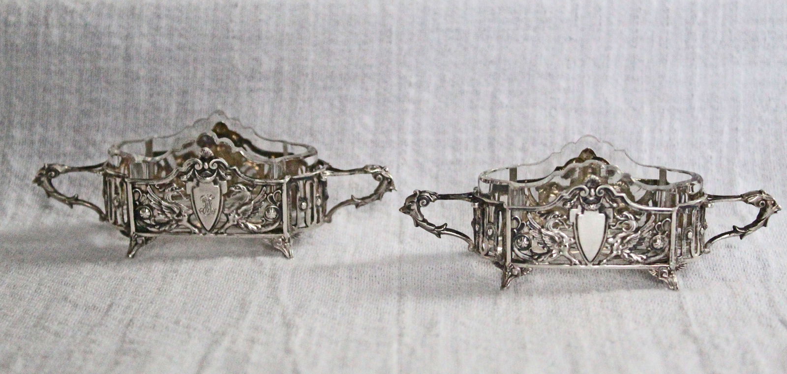 Pair of Victorian 800 Silver Salt Cellars (1 of 12)