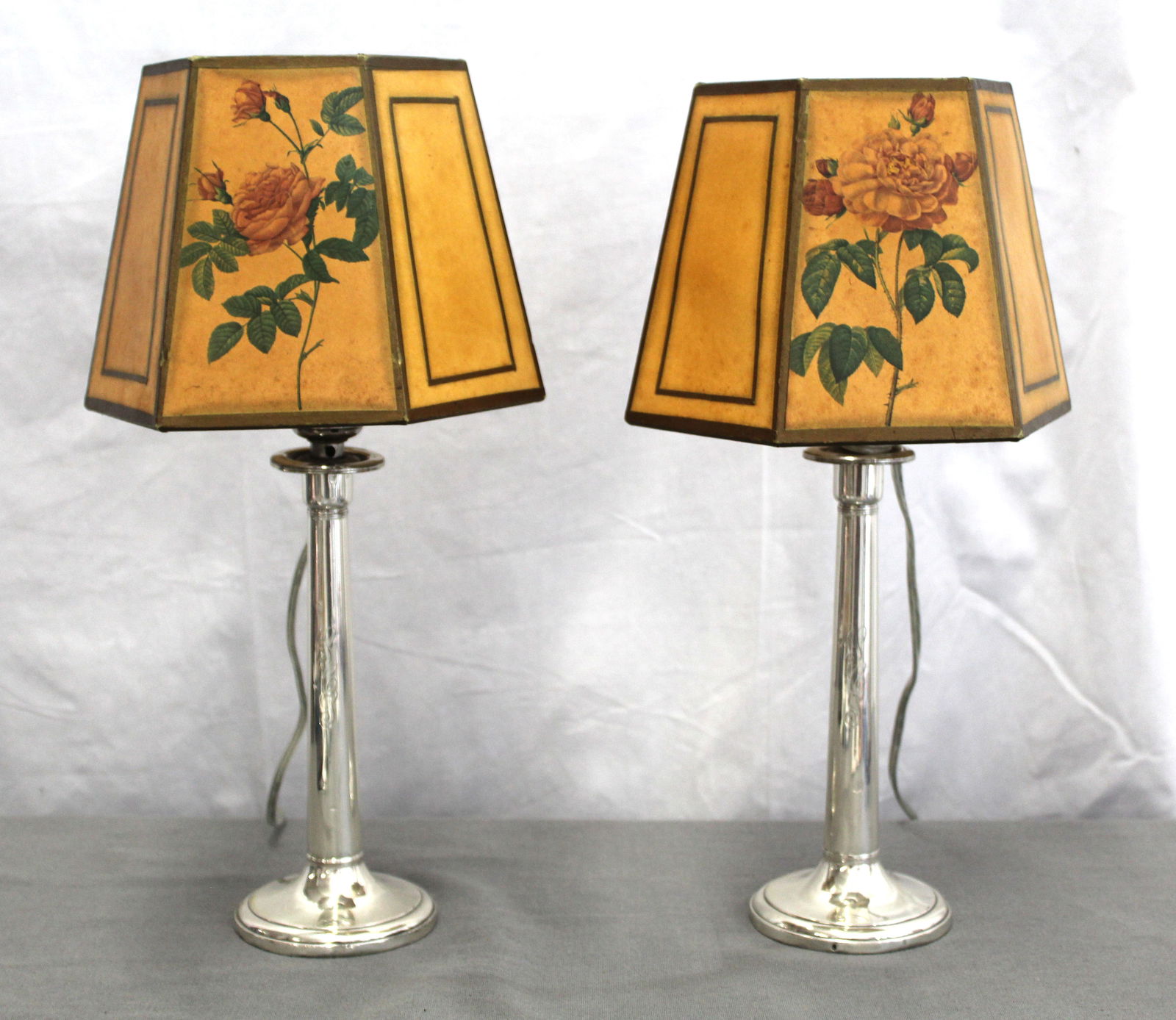 Weighted Sterling Candlestick Lamps (1 of 12)