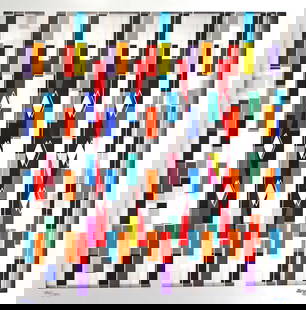 Yaacov Agam "Memory Recollection" Interspaceograph, 1979 Signed: Agam, Yaacov (Israeli, born 1928), Memory Recollection Interspaceograph, 1979, plexiglass silkscreened in multiple layers, Interspaceograph, 16 x 16 inches, signed on the plexi-glass and numbered 96/9