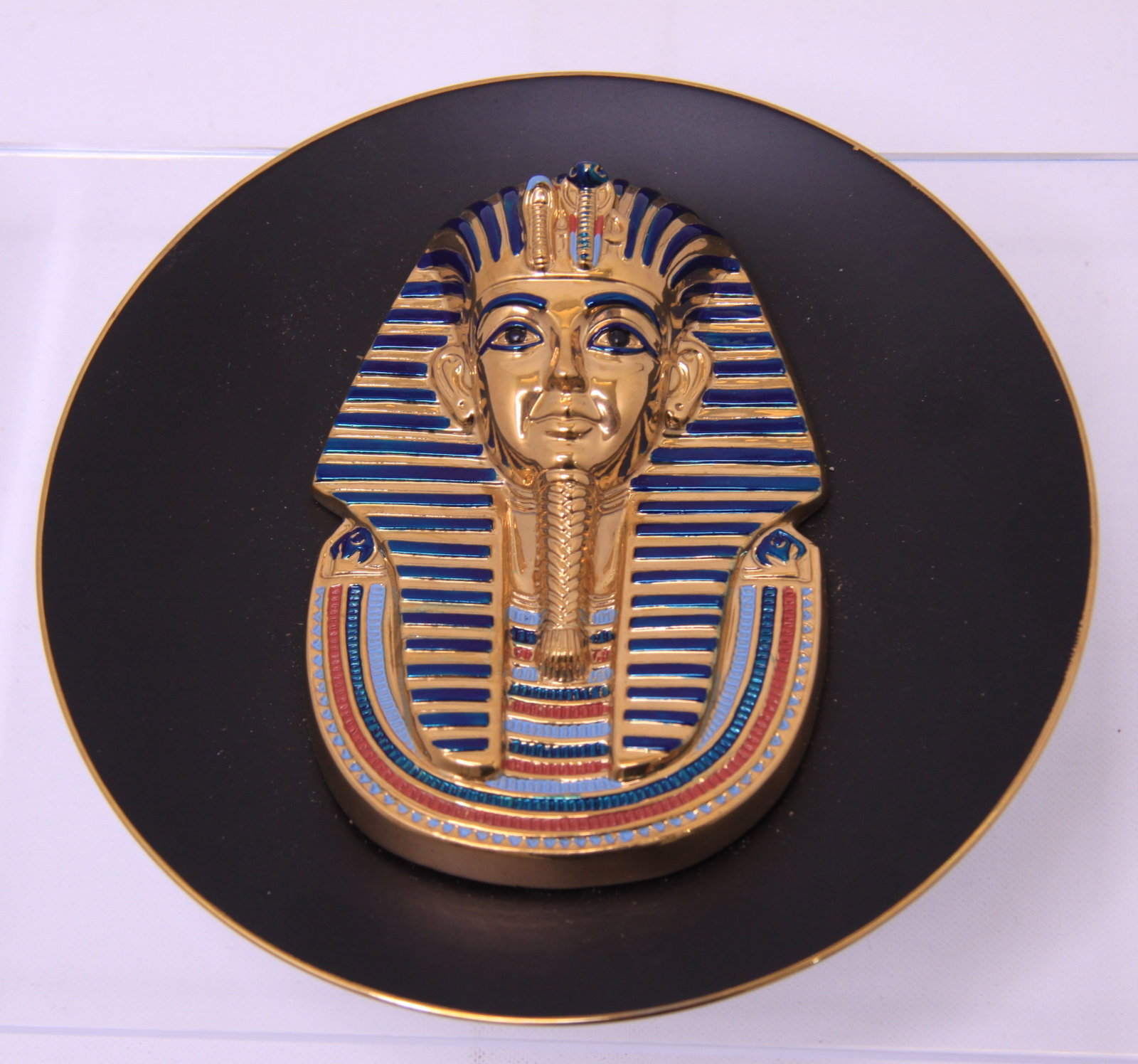 King Tut Golden Mask 3-D Plate, Osiris Porcelain (1 of 6)