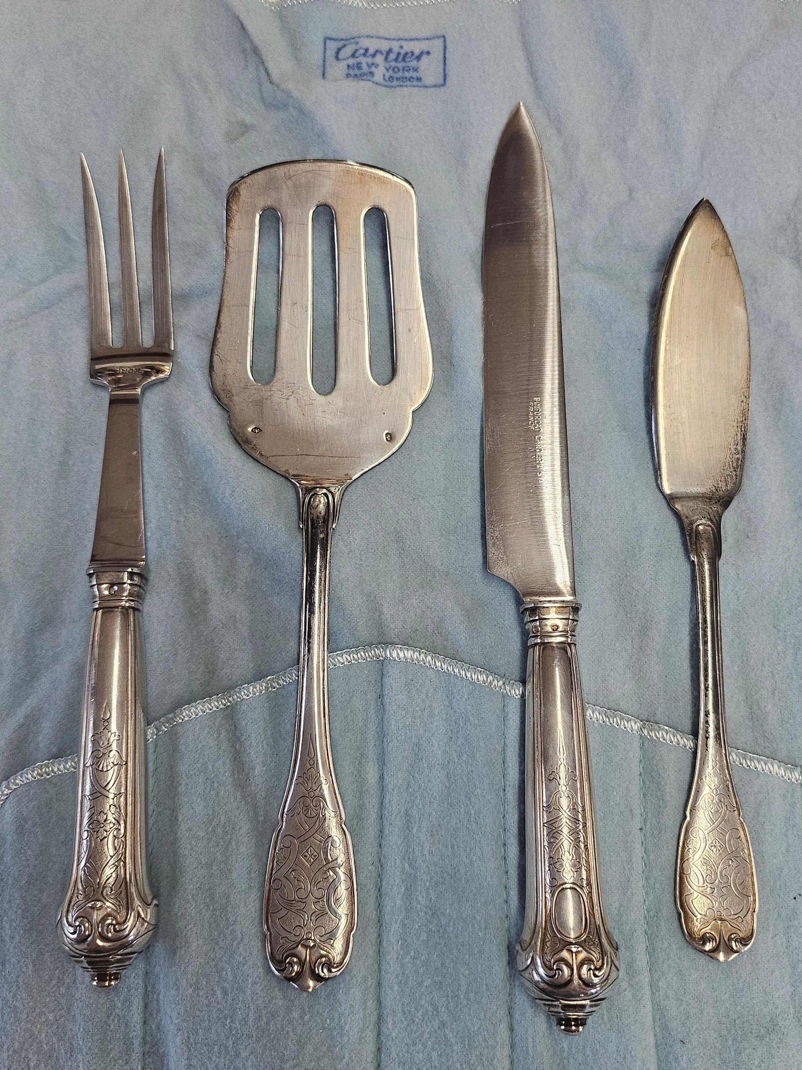 Puiforcat for Cartier French Silver Four-Piece Serving Set (1 of 9)