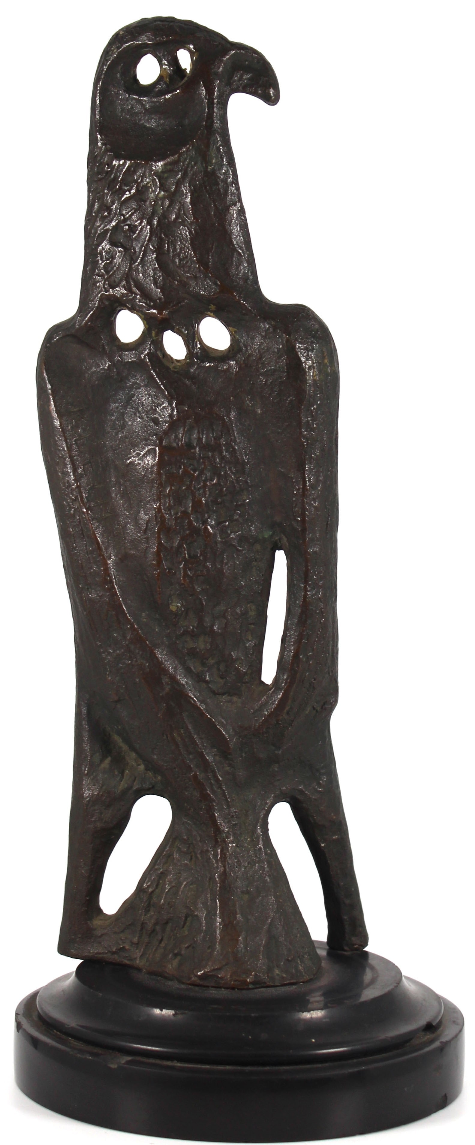 Modernist Bronze Falcon / Eagle Sculpture, circa 1950 By Klein: Klein (20th Century), Modernist Bronze Falcon / Eagle Sculpture, circa 1950. Striking mid-century cast bronze sculpture depicting a highly stylized bird of prey, signed “Klein” to the wing. Th