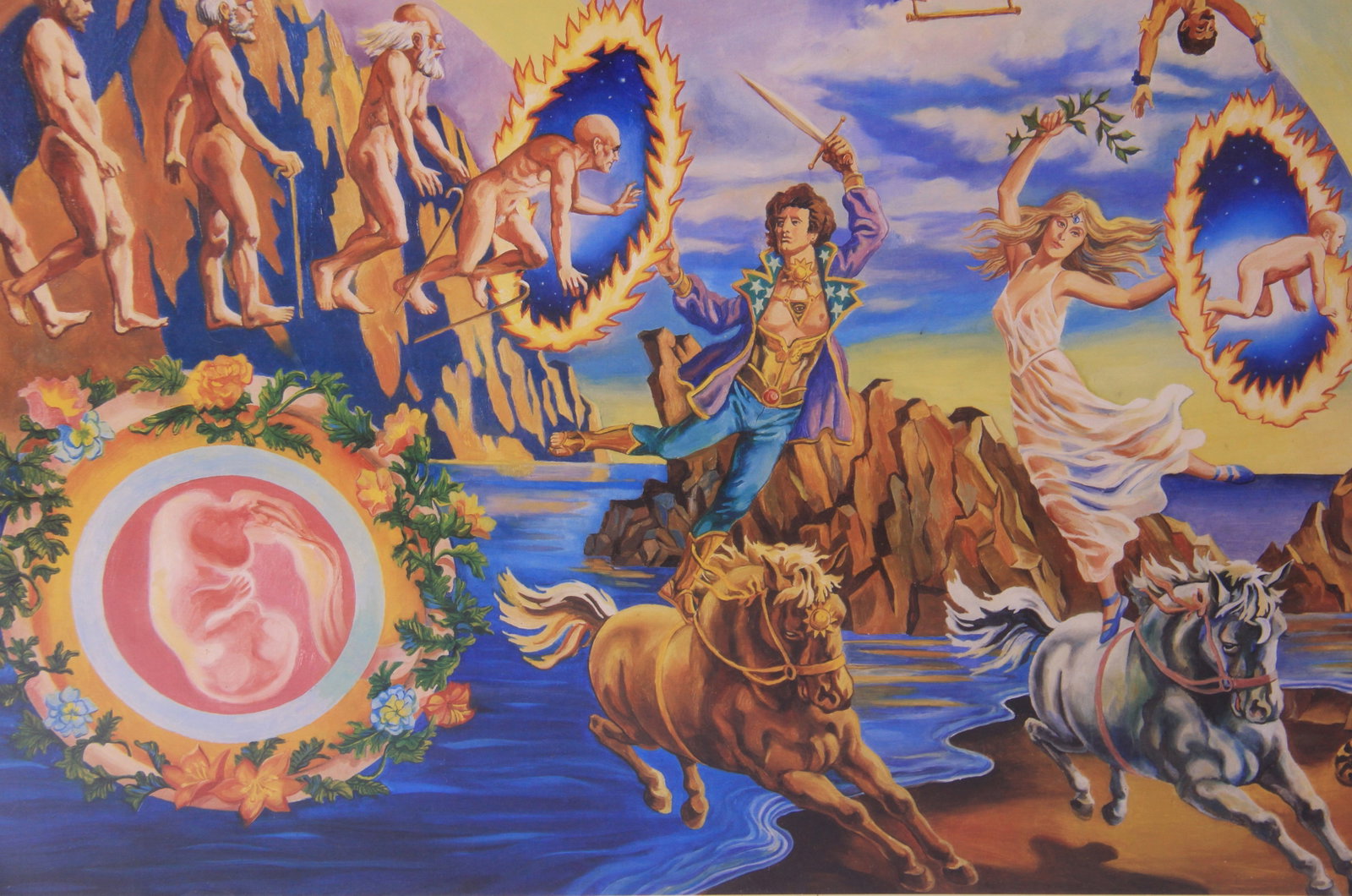 Plate Signed 'Full Circle' by Joe Garnett 1972 Doors' Album Jim Morrison: A 1972 Elekra Entertainment lithograph plate-signed by the artist, Joe Garnett, series of 9,800 prints. The album titled 'Full Circle' with the artwork was released in 1972 after the death of Jim Morr