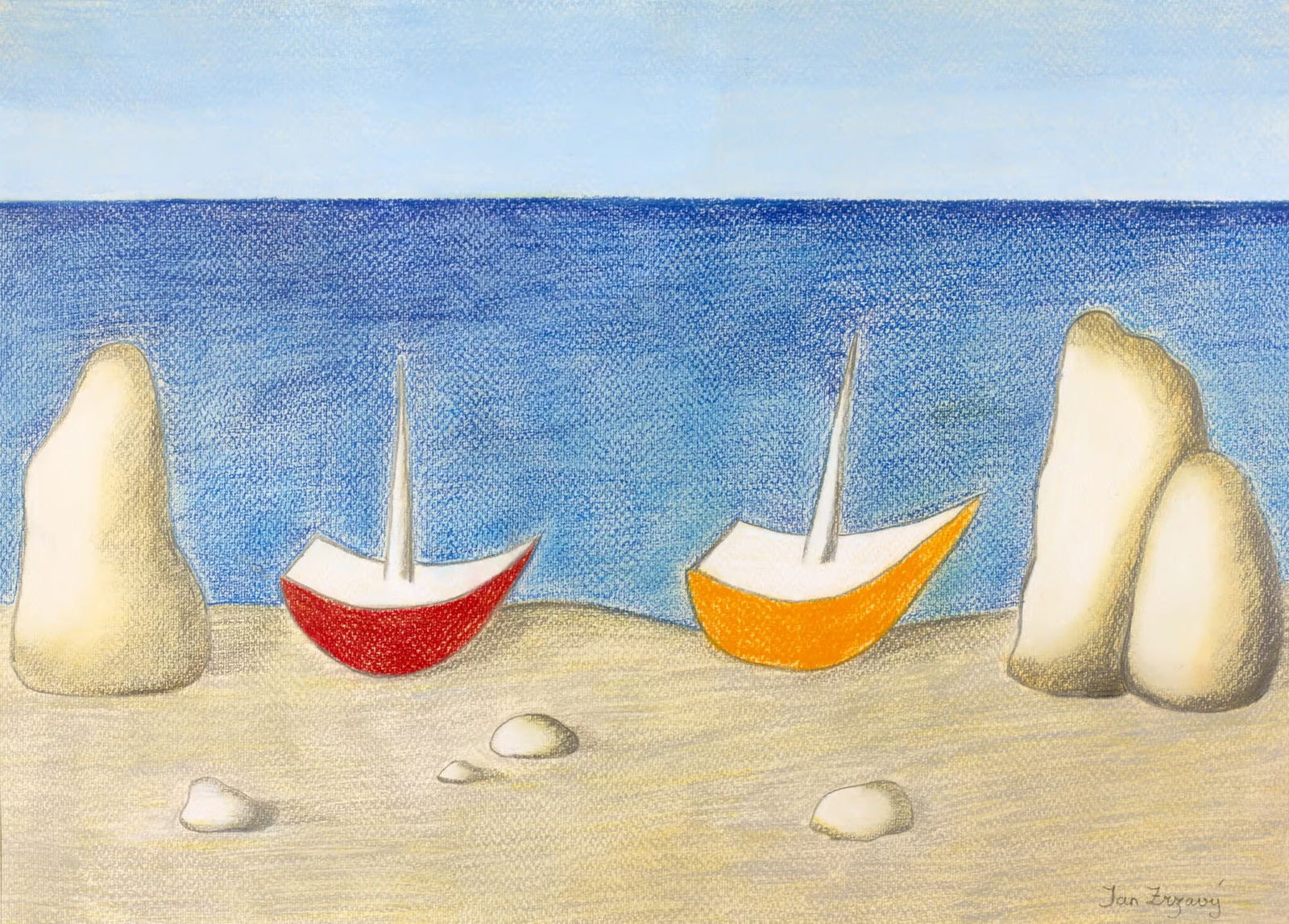 Jan Zrzavy (1890-1977) - Boats, c. 1950 (1 of 6)