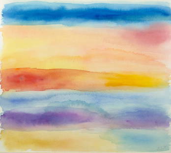 Mary Abbott (1921-2019) - Sky Study, 1988: Mary Abbott (1921-2019) | United States Sky Study, 1988 Watercolor on paper Signed lower right: Abbott. Dimensions: Frame: 52 × 58 cm | 20 × 22 in Artwork: 37 × 45 cm | 15 × 1