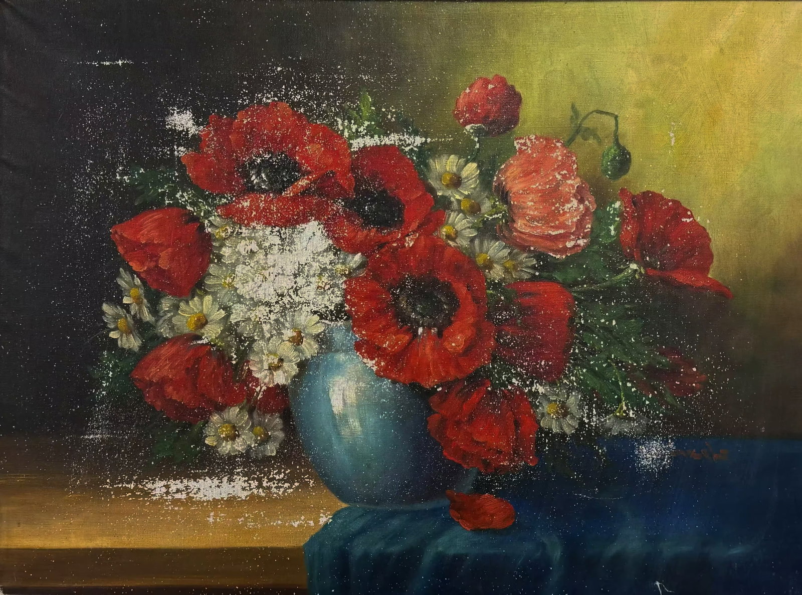Unknown artist - Poppies: Unknown Artist | 20th Century Poppies Oil on canvas Unsigned. Dimensions: Frame: 70 × 90 cm | 27.6 × 35.4 in (dimensions include frame) Condition: The painting shows no