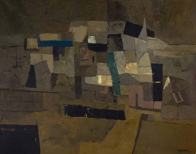 Ram Kumar (1924-2018) - Benares, 1961: Ram Kumar (1924–2018) | India “Benares&rdquo;, 1961 Oil on canvas Signed front lower right in Hindi. Dimensions: 76.5 × 96.5 cm | 30.1 × 38 in Provenance: Private collection, London,