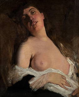 Charles Josuah Chaplin (1825-1891) - A Portrait of a Woman: Charles Joshua Chaplin (1825–1891) | France “A Portrait of a Woman&rdquo;, n.d. Oil on canvas Signed lower left. Dimensions: Unframed: 60 × 48.5 cm | 23.6 × 19.1 in Provenance: March
