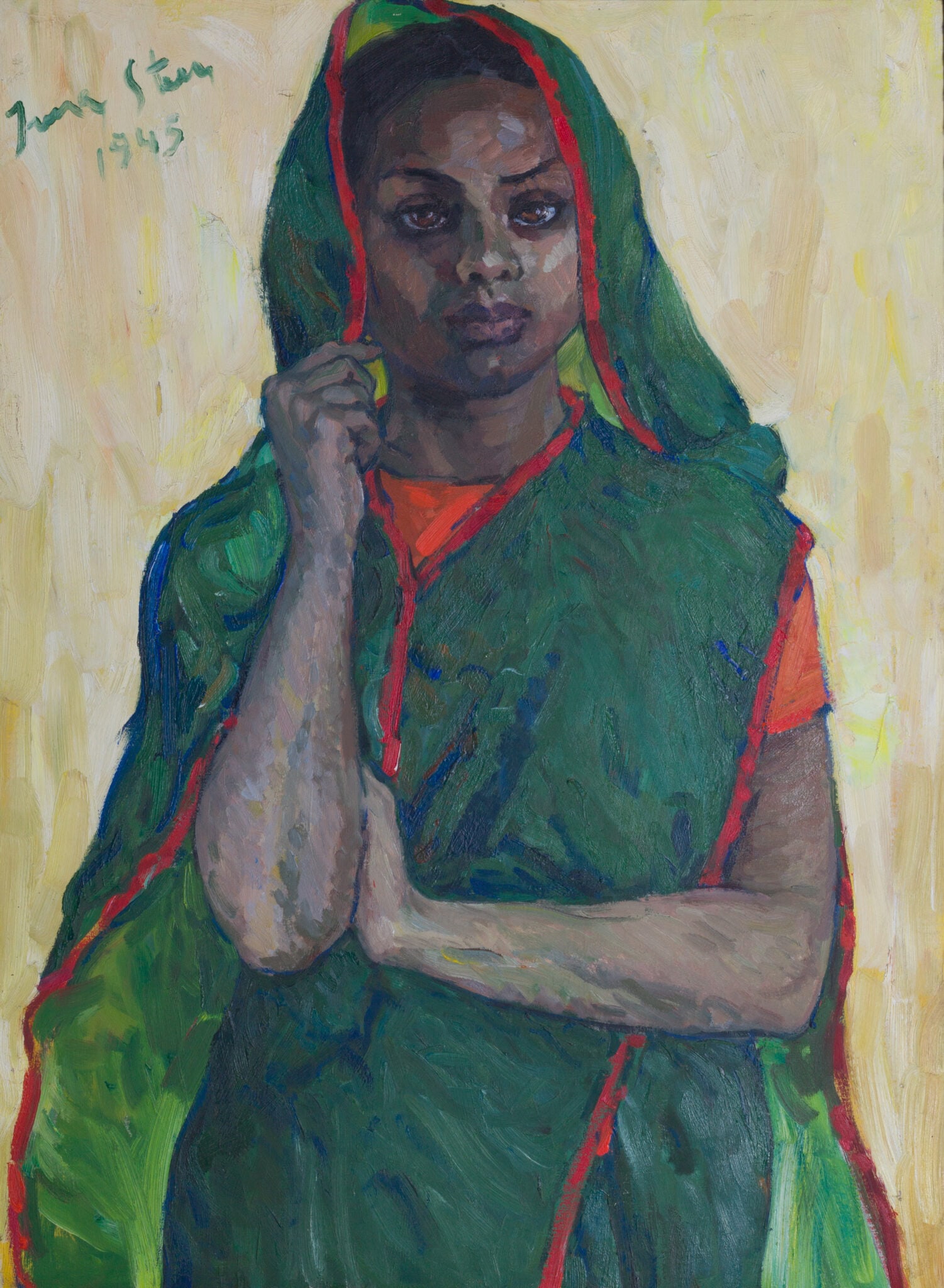 Irma Stern (1894-1966) - Portrait of a woman, 1945: Irma Stern (1894–1966) | South Africa Portrait of a Woman, 1945 Oil on canvas Signed: upper left “Irma Stern 1945.” Dimensions: Framed: 95 × 70 cm | 37.4 × 27.5 in Artwork: 78 × 58 cm