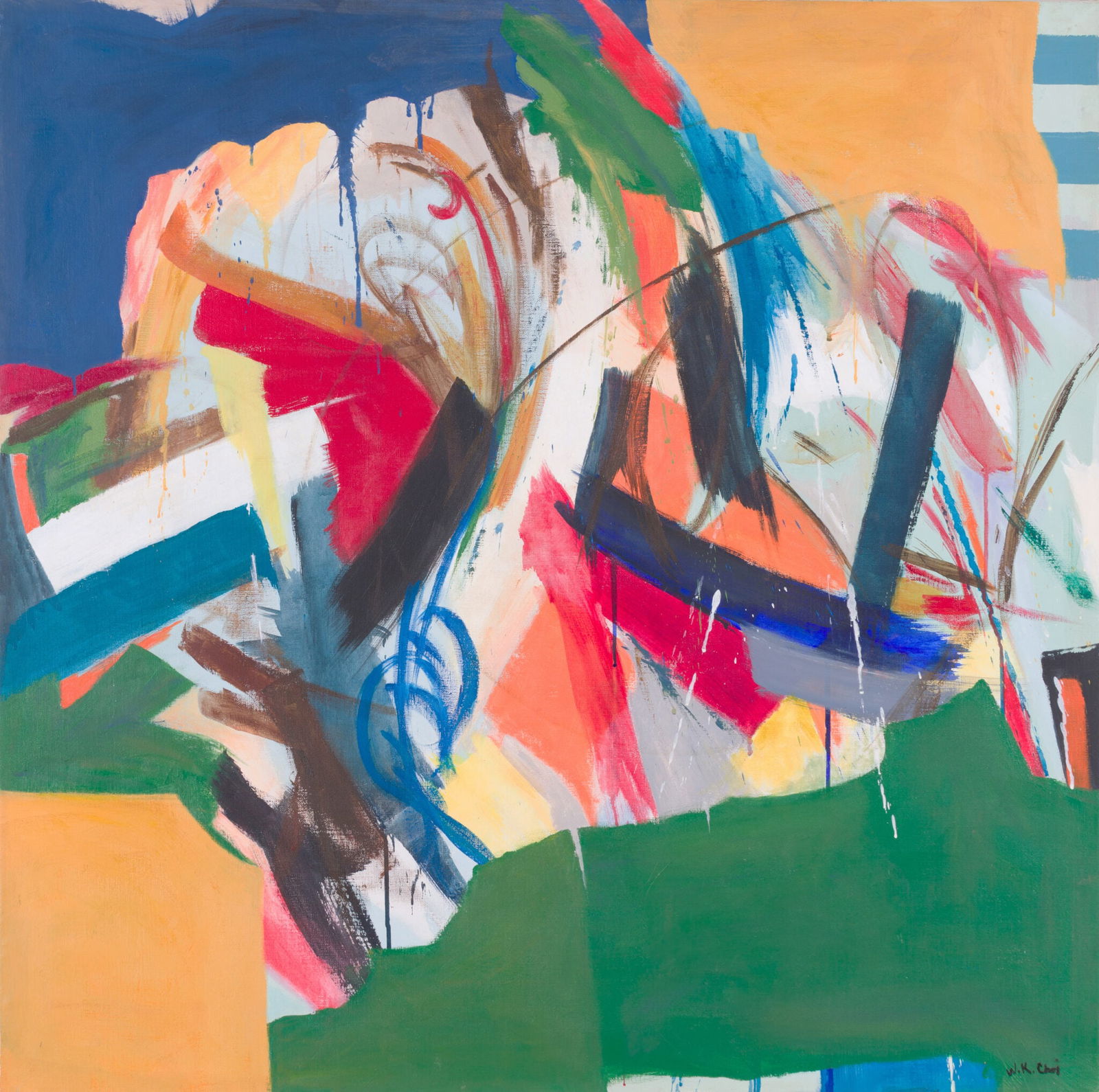 Wook-kyung Choi (1940-1985) - kyung Choi – Abstract Expressionist Composition (1 of 3)