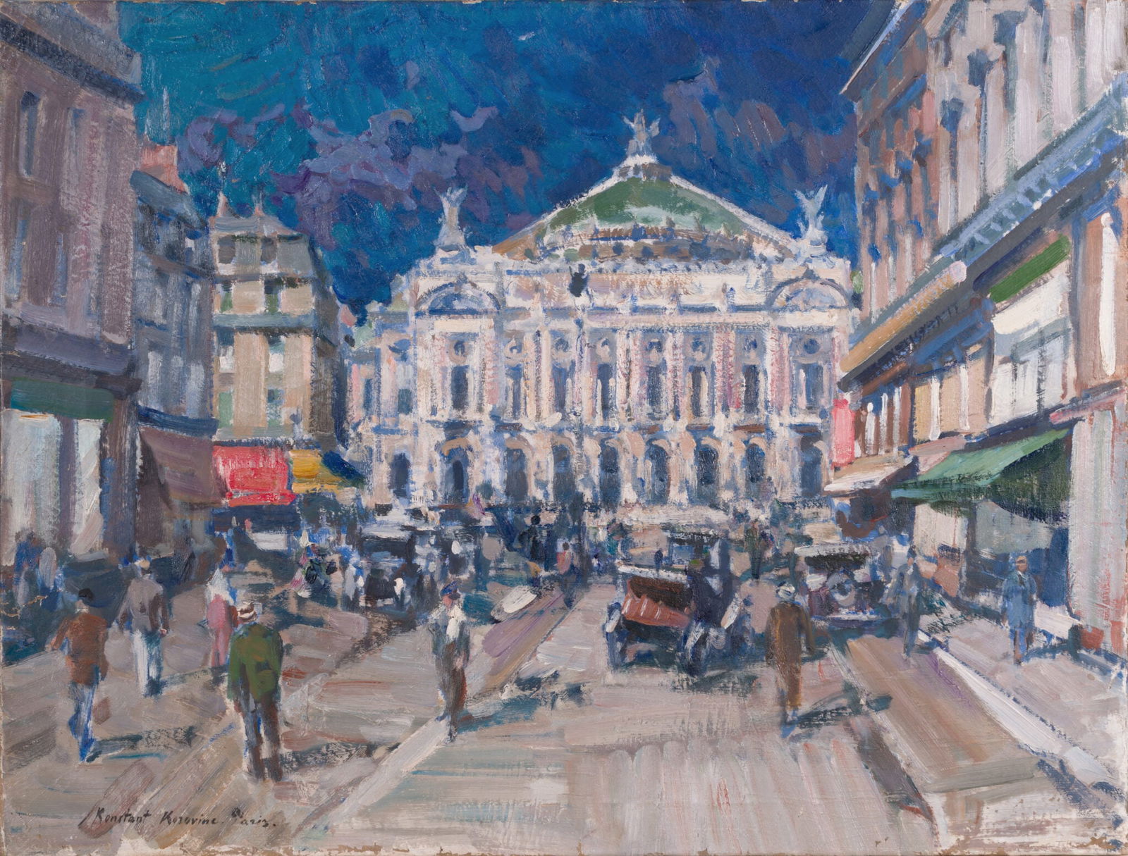 Konstantin Korovin (1861-1939) - L'Opéra, Paris. Effet du soir: Konstantin Korovin (1861-1939) L'Opéra, Paris. Effet du soir Oil on Canvas Signed: Signed and inscribed lower left “Konstant Korovine. Paris.” Dimensions: Artwork: 60 × 79 cm | 23.