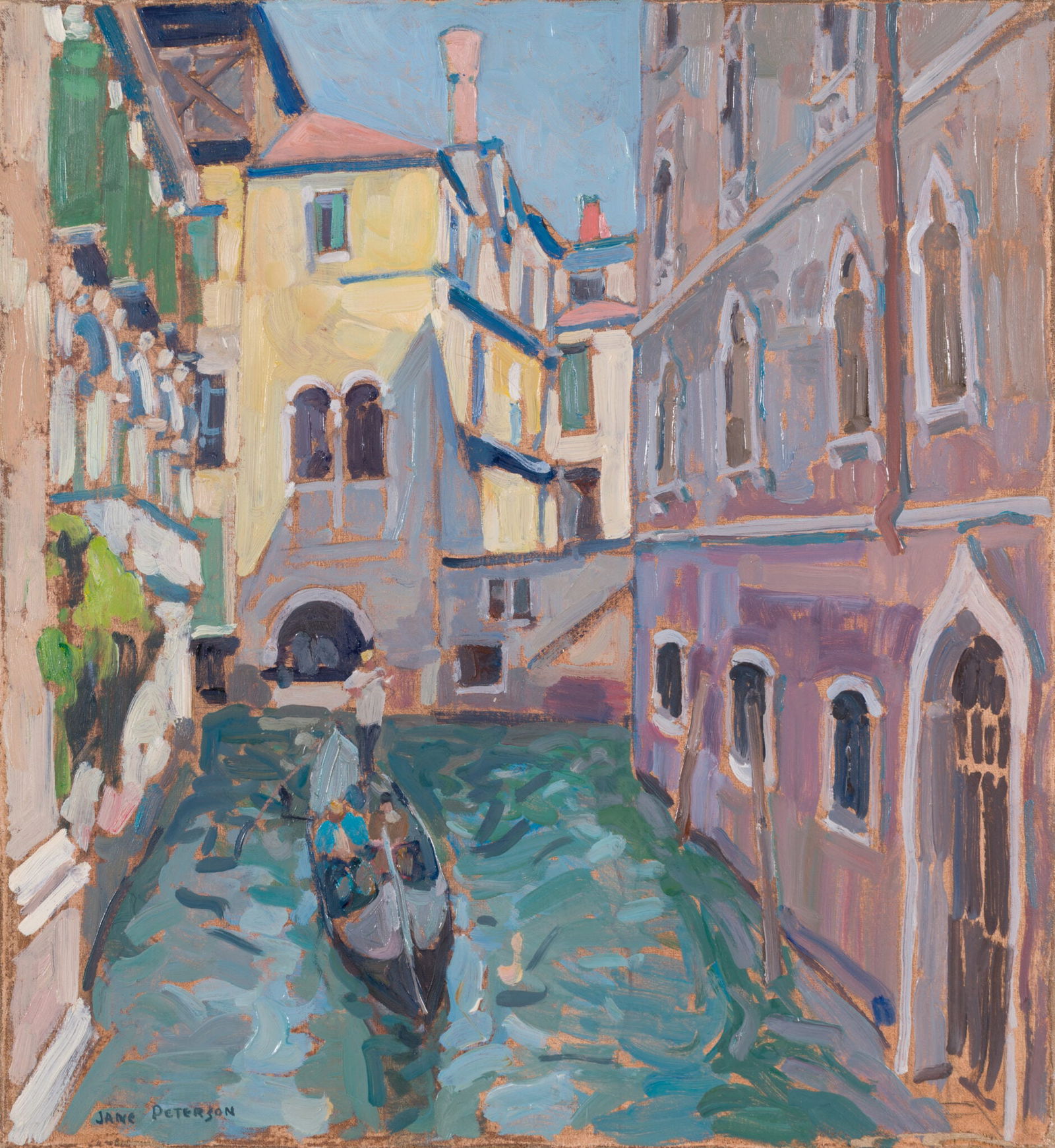 Jane Peterson (1876-1965) - Gondolas on a Venetian Canal (1 of 3)
