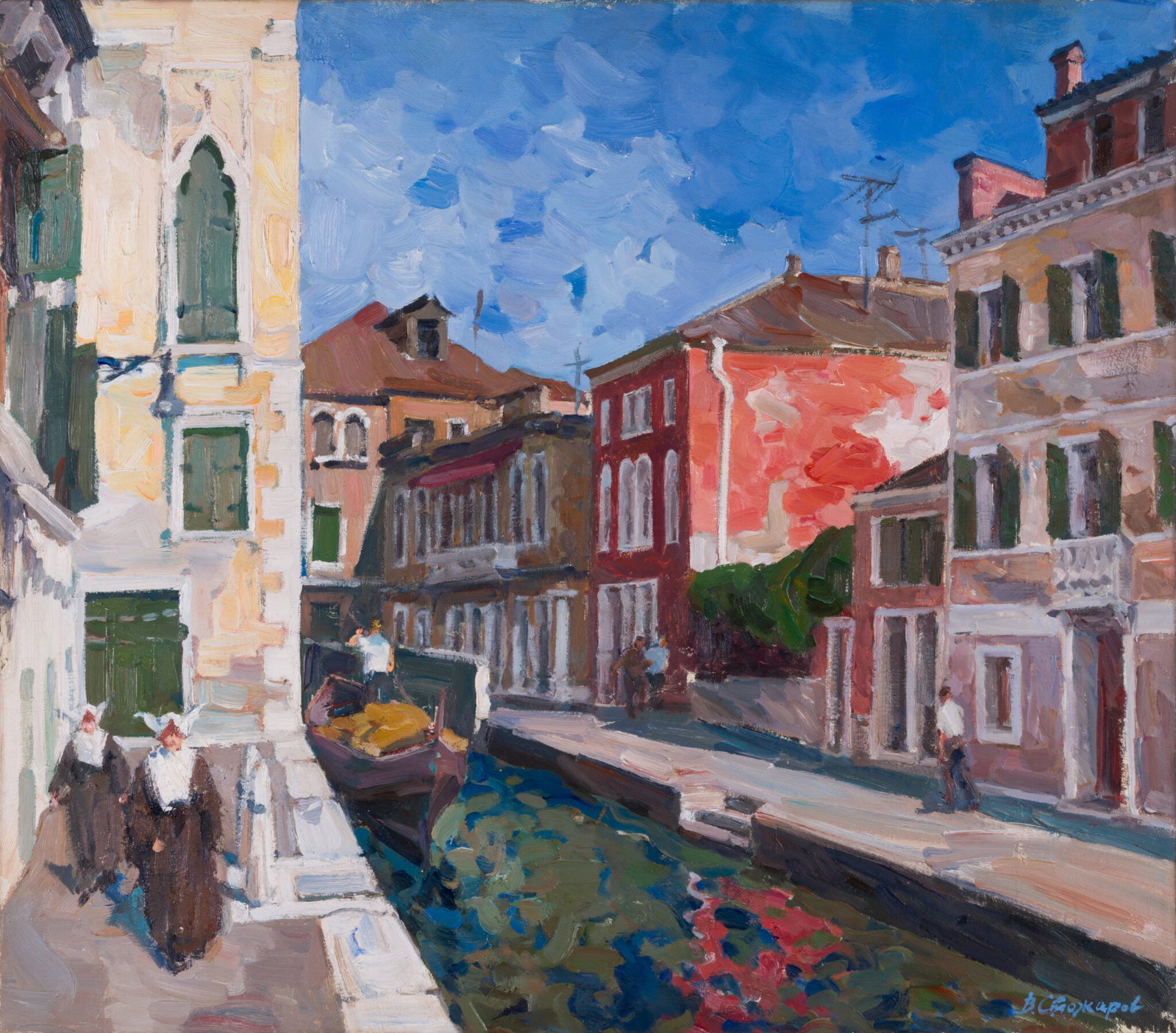 Vladimir Stozarov - Morning in Venice, 1967: Vladimir Stozarov Vladimir Stozarov — Morning in Venice, 1967 Oil on Canvas Signed: Signed in Cyrillic (lower right); signed, titled and dated in Cyrillic (on the reverse of the canvas). Dimensions: