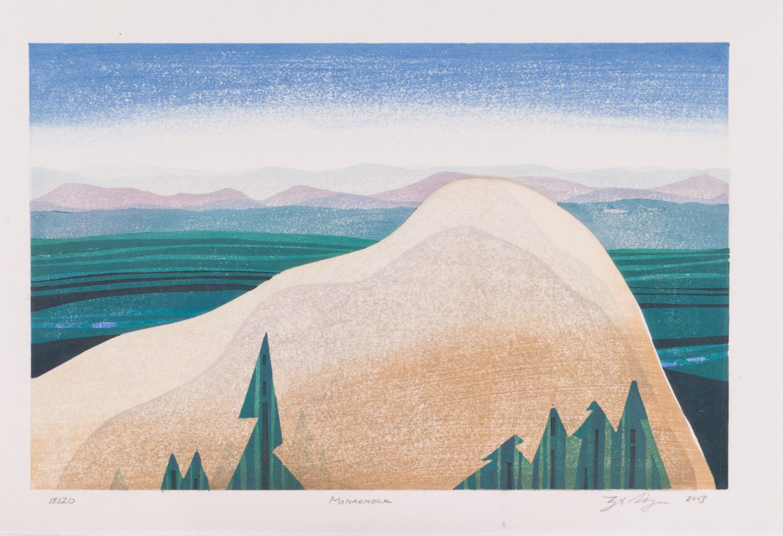 Lynita Shimizu - Monadnock, 2003: Lynita Shimizu Lynita Shimizu — Monadnock, 2003 Woodcut on Paper Signed: The work is signed by the artist as “Lynita Shimizu” and dated “2003” in the lower right margin, and titled �