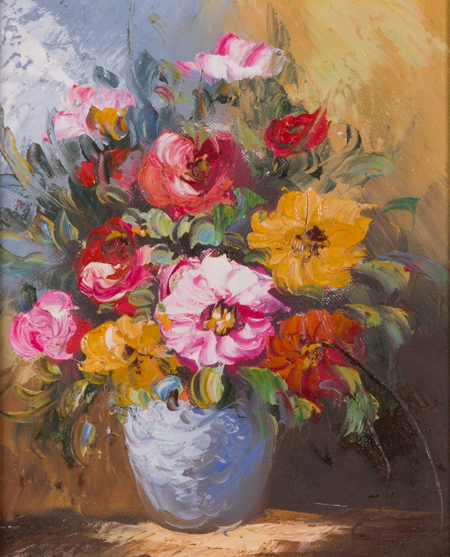 20th Century Spanish School - Floral Still Life. (1 of 5)