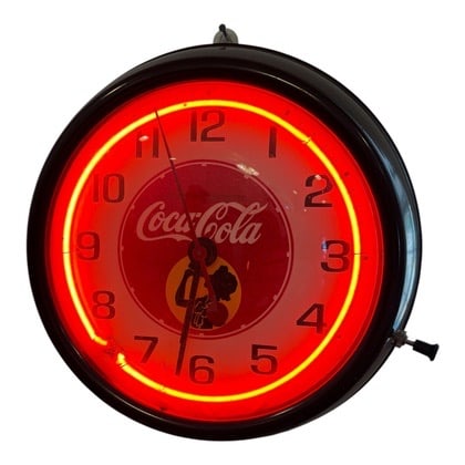Vintage 1940's Coca Cola Simplex Neon Clock (1 of 1)