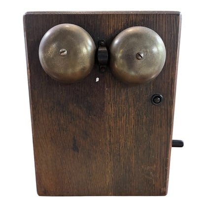 Vintage Oak Wall Desk Phone Ringer Box (1 of 1)