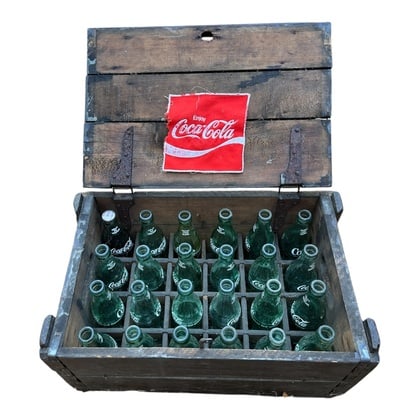 Vintage Wooden Transporting Coca Cola 24 Bottle Crate (1 of 1)