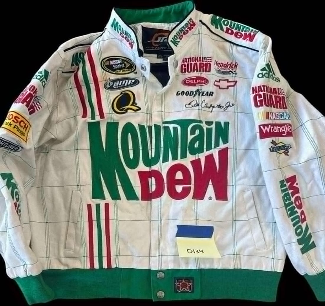 Dale Earnhardt Jr. Mountain Dew Jacket: The Dale Earnhardt Jr. Mountain Dew Jacket is a popular collectible among NASCAR fans and enthusiasts. These jackets often feature vibrant designs with Mountain Dew branding and Dale Earnhardt Jr.'s i