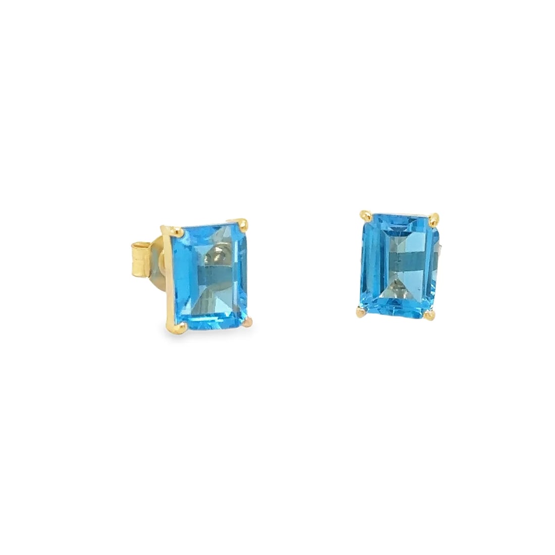 14KT YELLOW GOLD TOPAZ EARRING STUDS: 14KT YELLOW GOLD TOPAZ EARRING STUDS14KT YELLOW GOLD WT. APPROX. 1.07 GRAMTOPAZ WT. APPROX. 2.57 CARAT / 2 PCSSTONE SIZE APPROX. - 5 MM X 7 MM