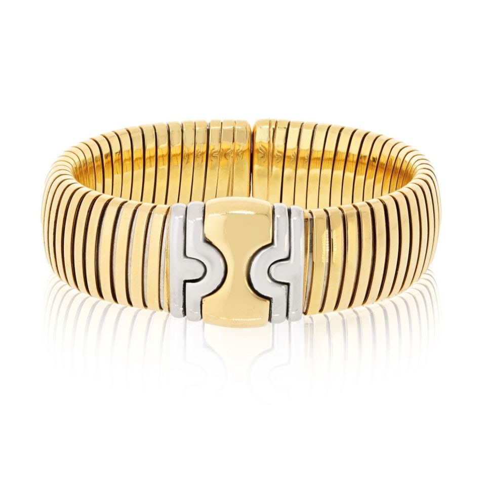 Bvlgari 18K Yellow Gold 74g Hinged Bangle Bracelet (1 of 4)