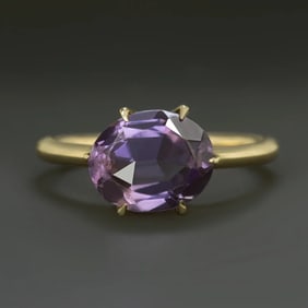 Antique 2.20ct Amethyst Buttercup Ring size 5.5