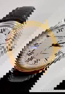 Raymond Weil Gold Auto RW4200 Roman Dial Watch: Swiss-made Raymond Weil dress watch with automatic movement and guilloché Roman dial. Refined gold-tone case with sapphire crystal and exhibition back. - Caliber RW4200, 26-jewel automatic - Guilloch