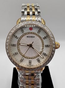 Michele Sidney Classic Diamond Women's Watch Two-Tone