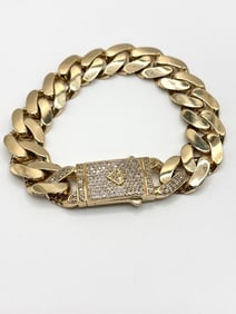 14K Gold Monaco Cuban Link Bracelet 23.4 grams