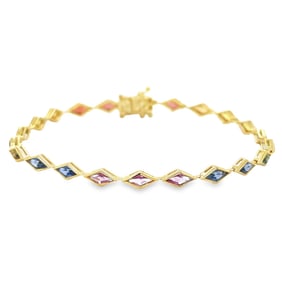 18KT Yellow Gold Multi-Sapphire Bracelet