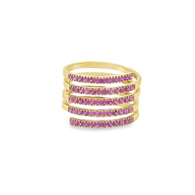14k Yellow Gold Pink Sapphire Ring 4.27g