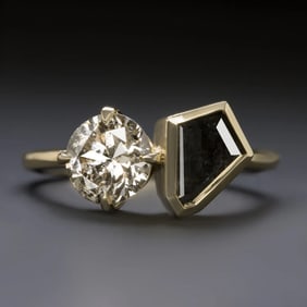 Natural Diamond 14k Toi et Moi Ring 3.53g