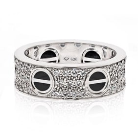 Cartier 18K White Gold Love Ring with Ceramic
