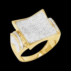 10k Yellow Gold 0.80ct Diamond Men's Ring