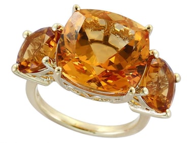 Effy 14KT Yellow Gold Diamond Citrine Ring