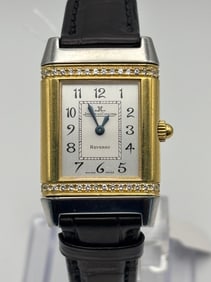 Vintage Jaeger-LeCoultre Reverso 18k SS Diamond Watch