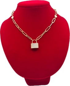 14k Yellow Gold 18in Paperclip Chain w/ Lock 15.8g