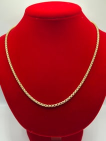 14k Yellow Gold 22in Rounded Box Chain 12.9g
