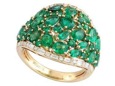 Effy 14K Gold Emerald Diamond Ring