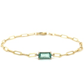 14K Gold Delicate Emerald Tennis Bracelet