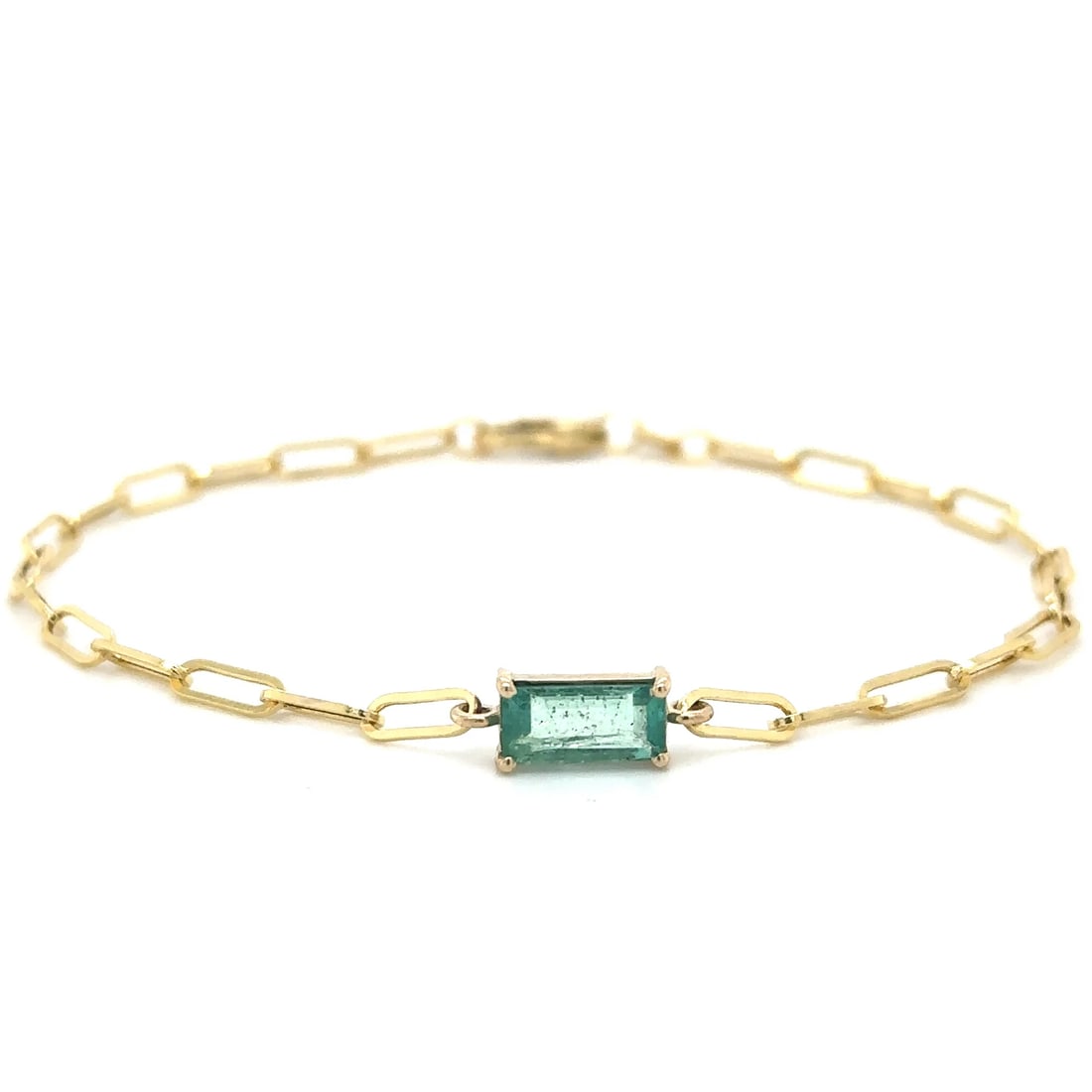 14K Gold Delicate Emerald Tennis Bracelet (1 of 3)