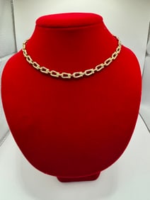 14K Yellow Gold Fancy Link Chain Necklace 16" 15.9 grams
