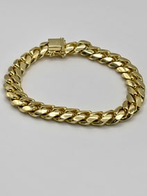 14K Solid Yellow Gold Miami Cuban Link Bracelet 11.38mm 8.5" 97g